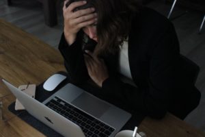 Worried Woman Employee Burnout