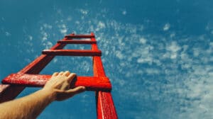 Self Development Ladder Leading to the Sky